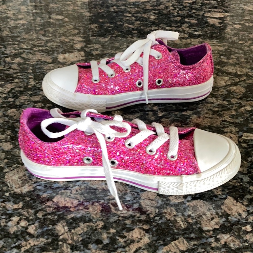 CONVERSE ALL STAR  PINK GLITTER SNEAKER SIZE 13